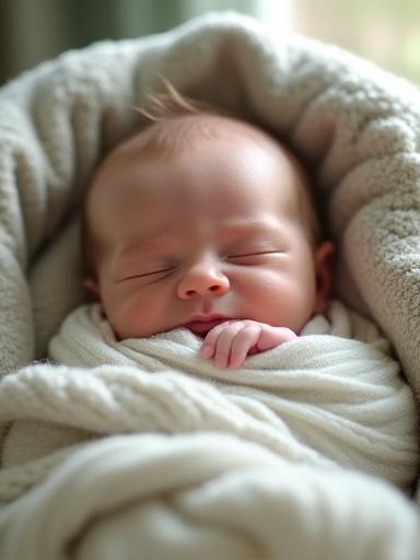 Bébé paisible dormant dans un berceau